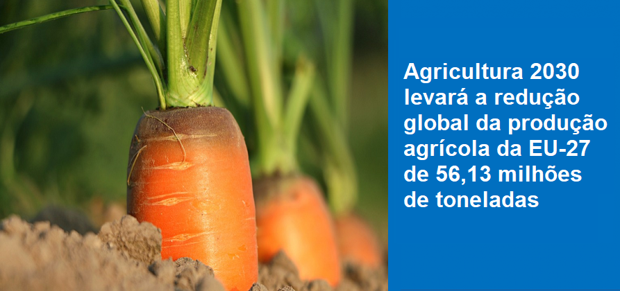 Agricultura 2030 levará a redução global da produção agrícola da EU-27 de 56,13 milhões de toneladas